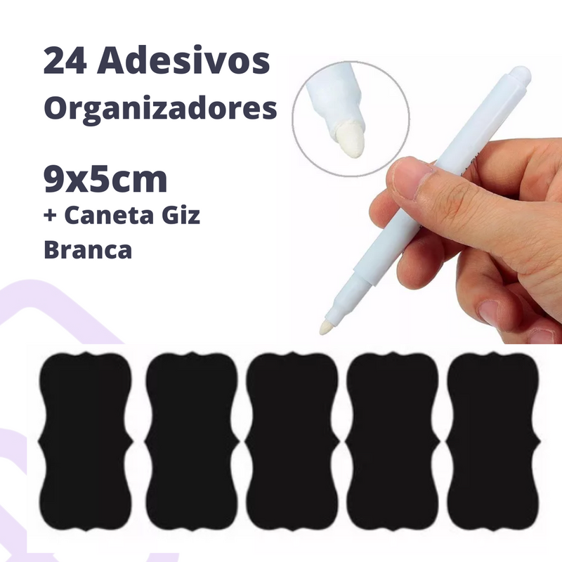 Kit Adesivos Chalkboard - Preto Fosco com Caneta