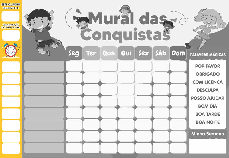 Kit Completo Mural das Conquistas de Geladeira e Jornada da alfabetização