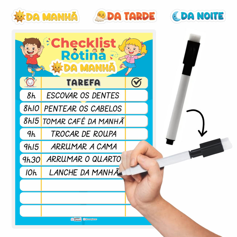 Quadros Check List Rotina Unissex + Caneta