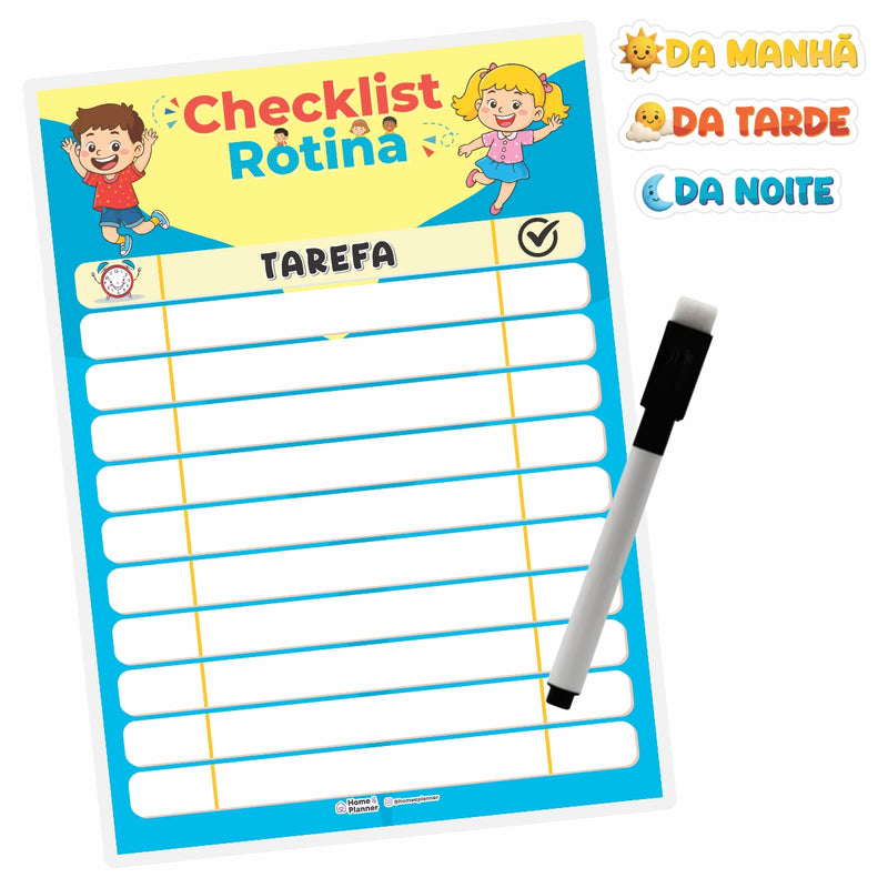 Quadros Check List Rotina Unissex + Caneta