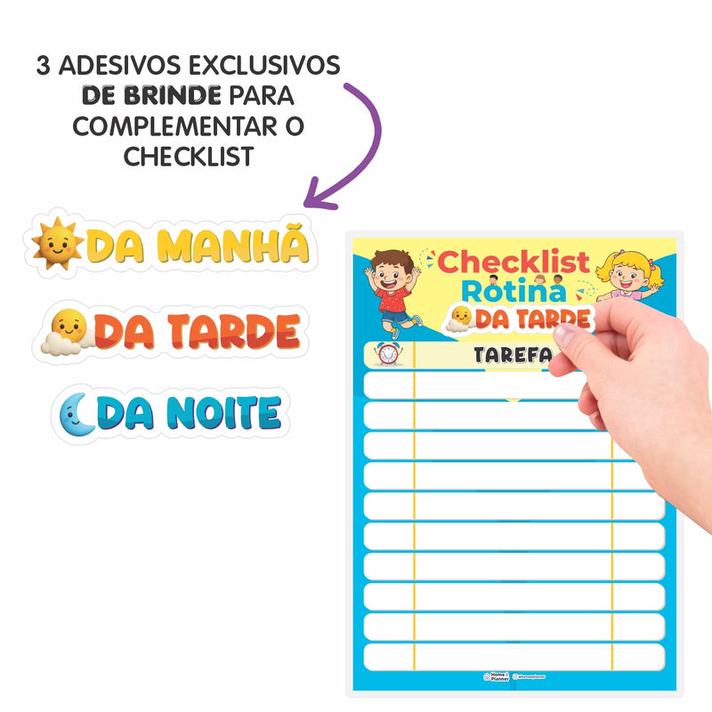Quadros Check List Rotina Unissex + Caneta