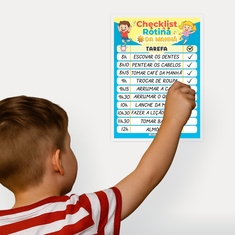 Quadros Check List Rotina Unissex + Caneta