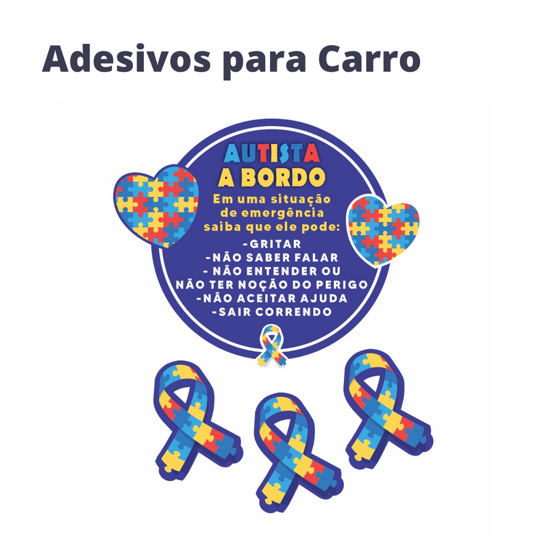 Kit Placa de Autismo com Adesivos