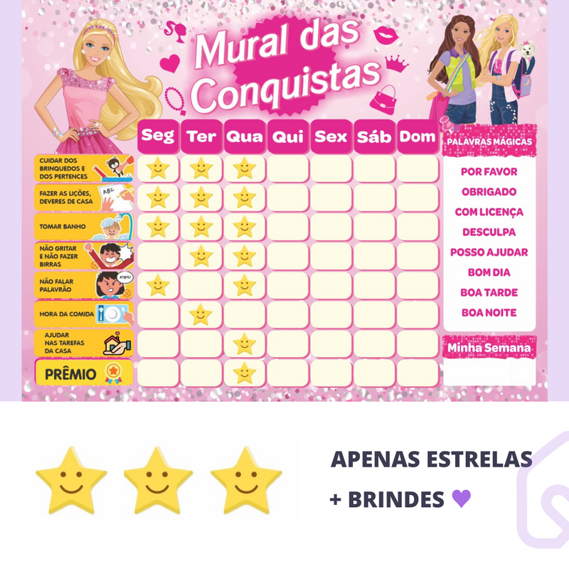 Mural das Conquistas | Barbie - Parede