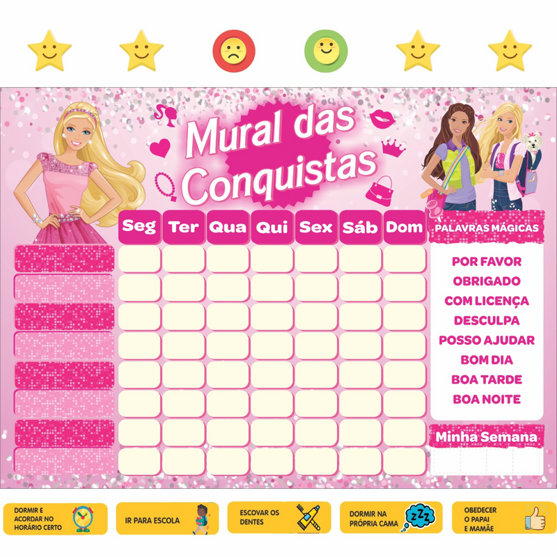 Mural das Conquistas | Barbie - Geladeira