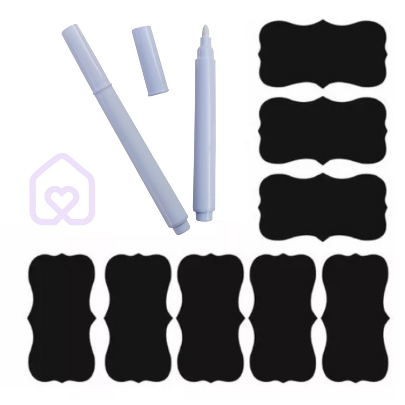 Kit Adesivos Chalkboard - Preto Fosco com Caneta