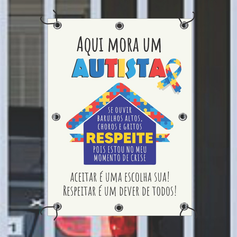 Kit Placa de Autismo com Adesivos