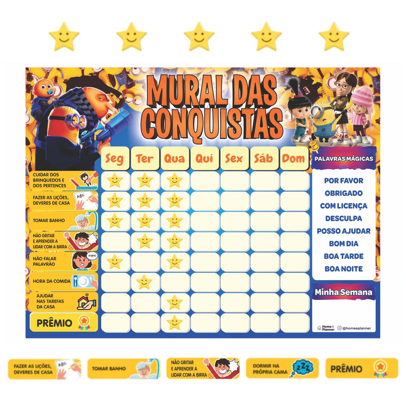 Mural das Conquistas | Minions  - Parede