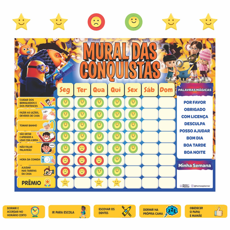 Mural das Conquistas | Minions  - Parede