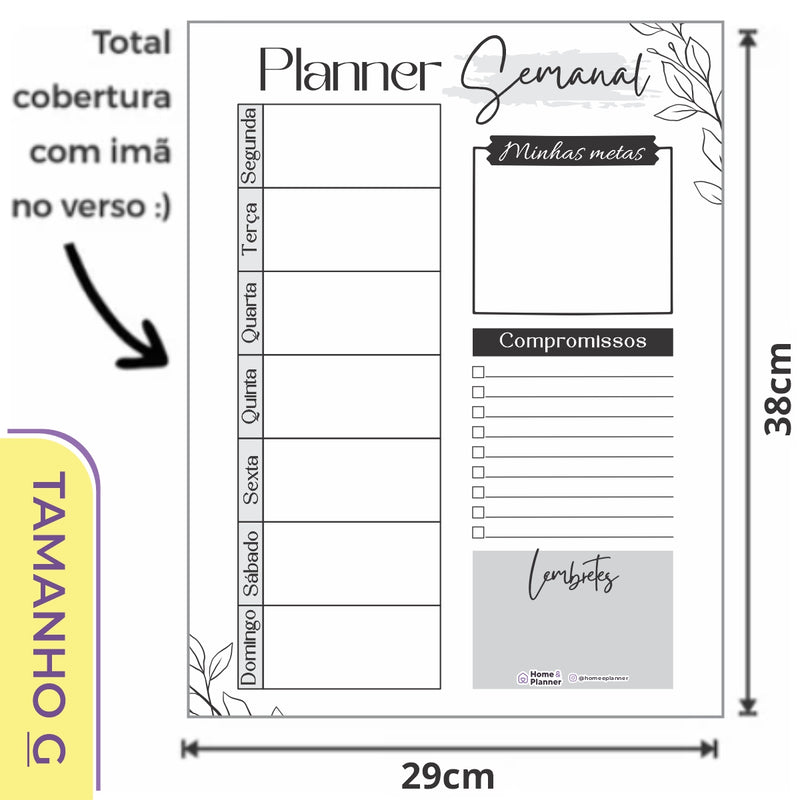 Ímã De Geladeira - Planner Semanal - G