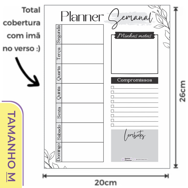 Ímã De Geladeira - Planner Semanal - M