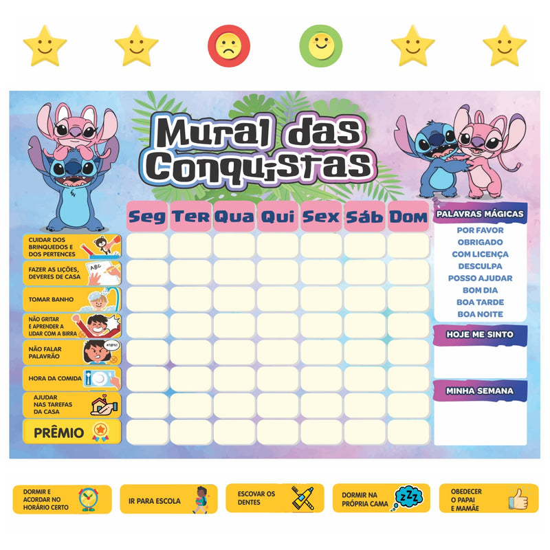 Mural das Conquistas | Stitch Unissex  - Parede