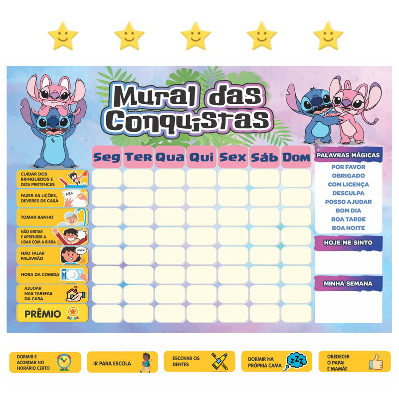 Mural das Conquistas | Stitch Unissex  - Parede