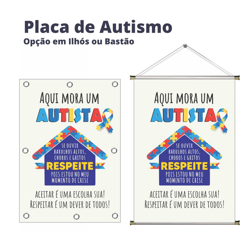 Kit Placa de Autismo com Adesivos