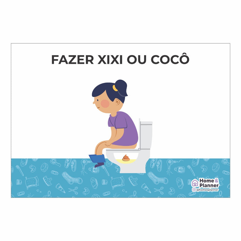 Lâmina De Auxílio Ao Banheiro Xixi E Cocô No Vaso Menina - Autismo