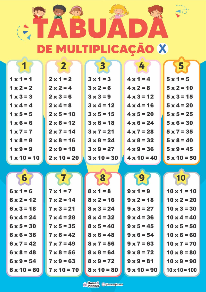 Tabuada de Multiplicação | Unissex